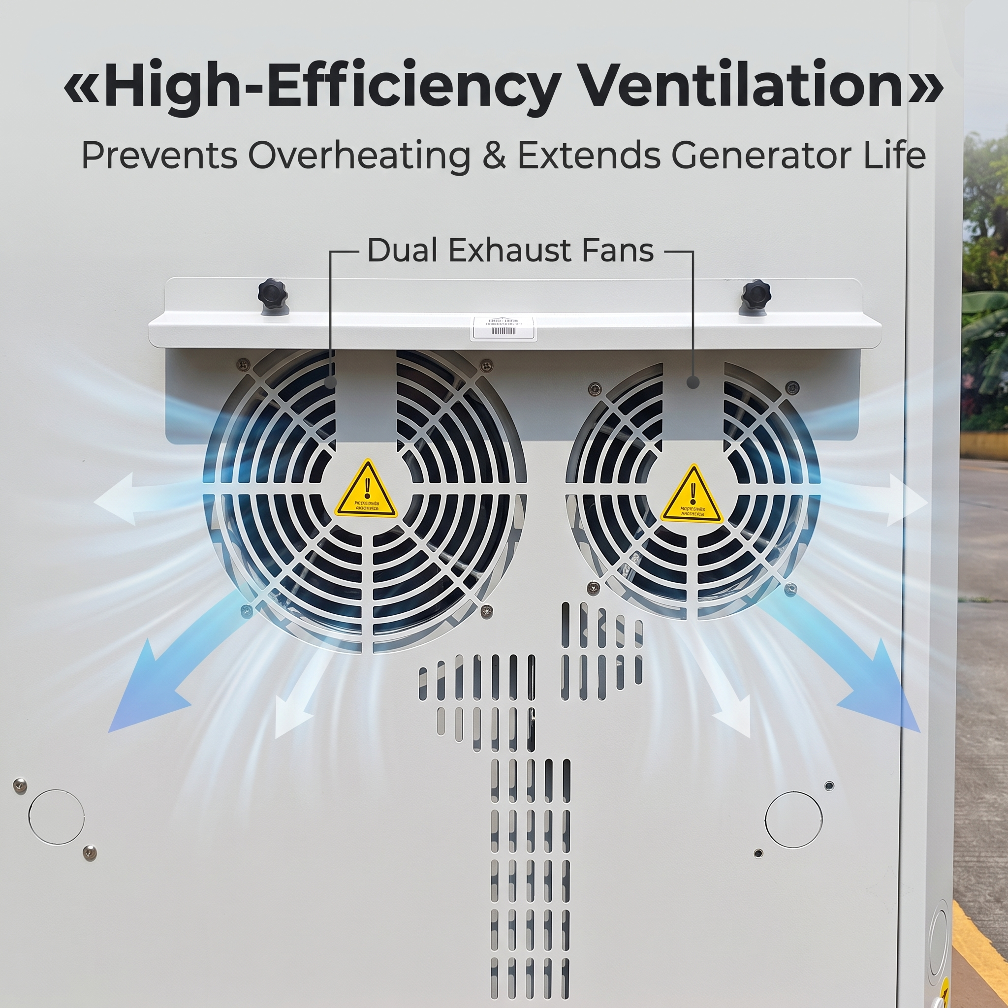 Dual-Fan Steel Soundproof Generator Box 15000W | 39.4x37x35.5 in Interior, Weatherproof Design, Lockable Door & Window, Dual-Fan Ventilation