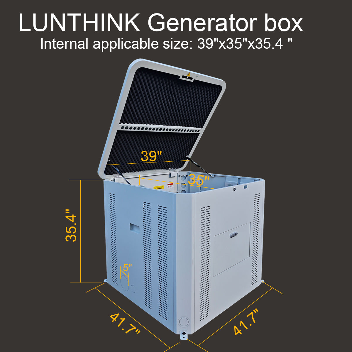 Generator Box, Generator Quiet Box Interior Space: 39.4" x 35" x 35.5", with Ventilation, Heat Dissipation and Impact Resistance - Patented Design