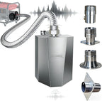 Generator muffler, generator exhaust connection, generator exhaust