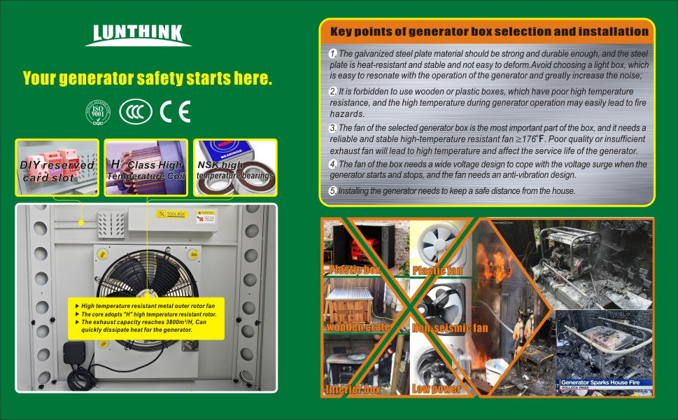 Internal space of generator cabinet and generator static speaker: 45" x 35" x 41 ",with ventilation, suitable for DuroMax XP1600 generator special box. Suitable for installing 16000 watt generator.