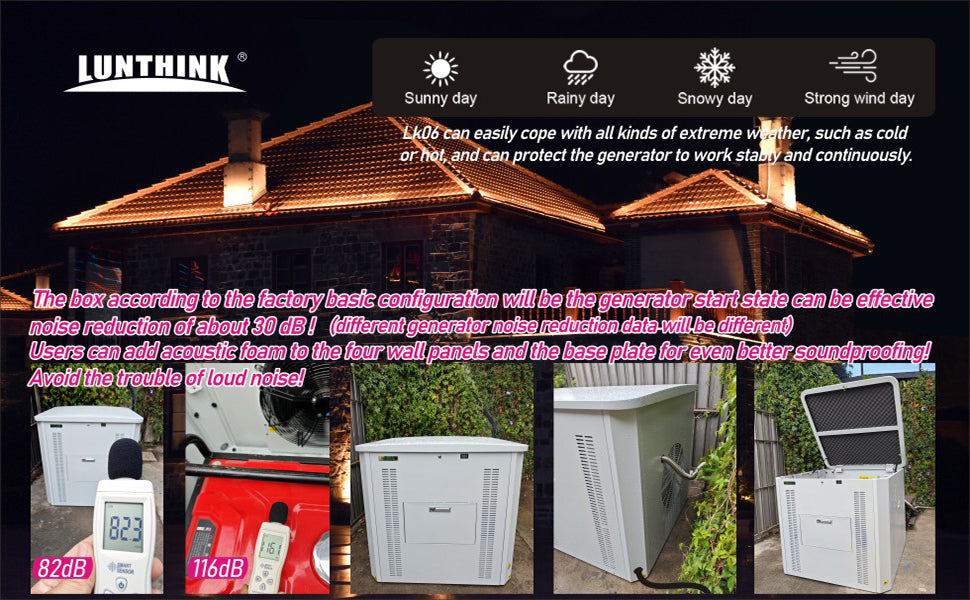 Generator Box, Generator Quiet Box Interior Space: 39.4" x 35" x 35.5", with Ventilation, Heat Dissipation and Impact Resistance - Patented Design