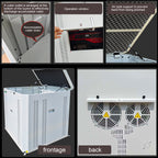 Dual-Fan Steel Soundproof Generator Box 15000W | 39.4x37x35.5 in Interior, Weatherproof Design, Lockable Door & Window, Dual-Fan Ventilation