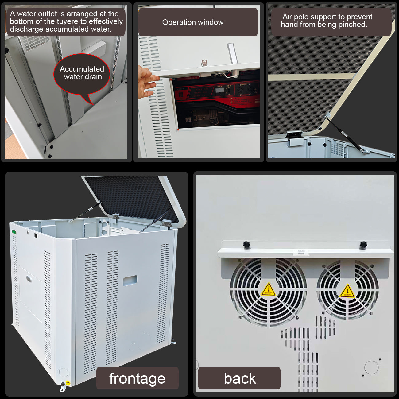 Dual-Fan Steel Soundproof Generator Box 15000W | 39.4x37x35.5 in Interior, Weatherproof Design, Lockable Door & Window, Dual-Fan Ventilation