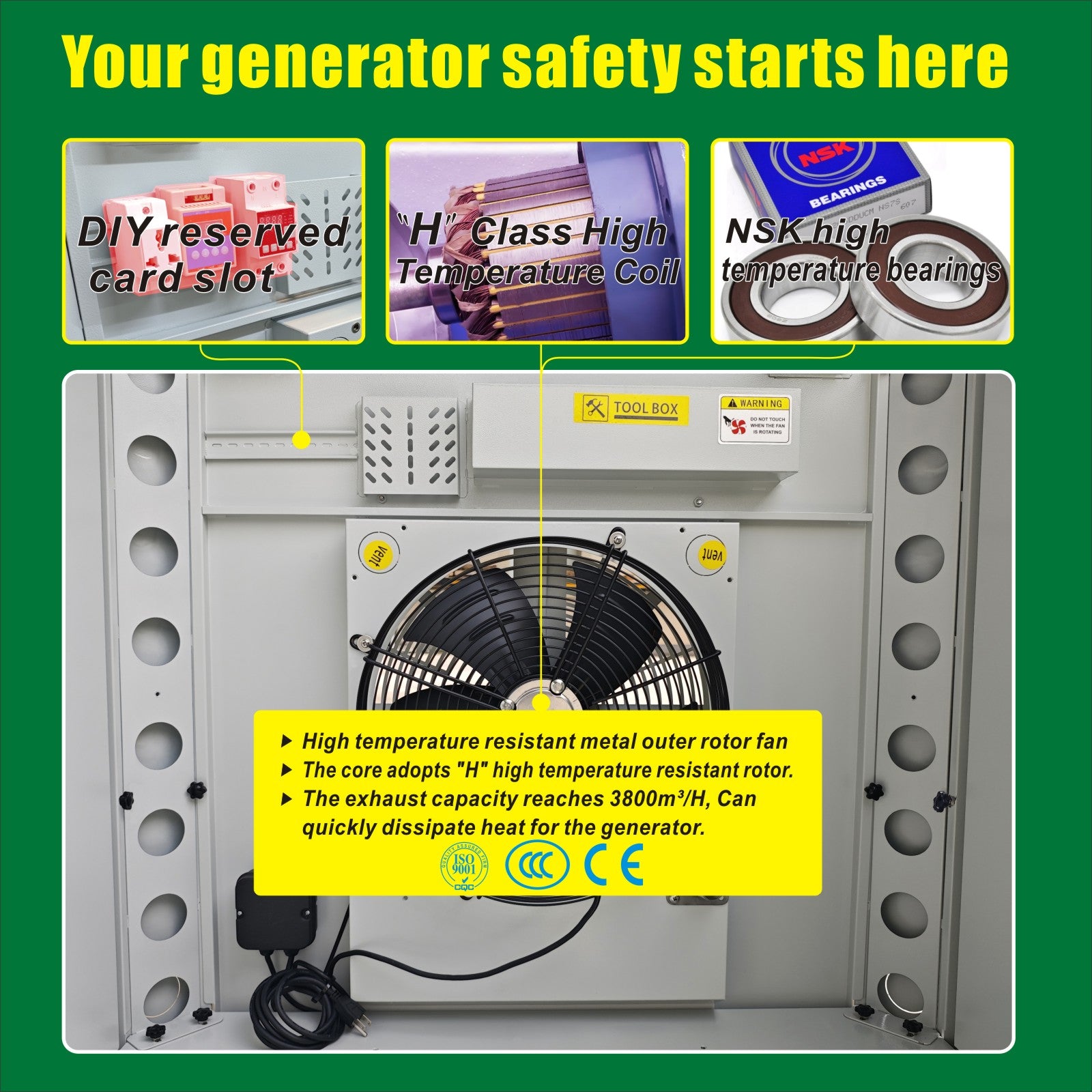 Generator Box, Interior Space: 39.4" x 35" x 35.5"